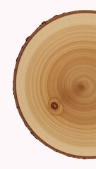 Rustic wooden round tabletop against minimalist backdrop