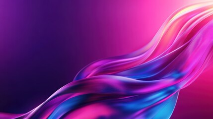 Colorful abstract wave design with purple and blue tones on a dark background