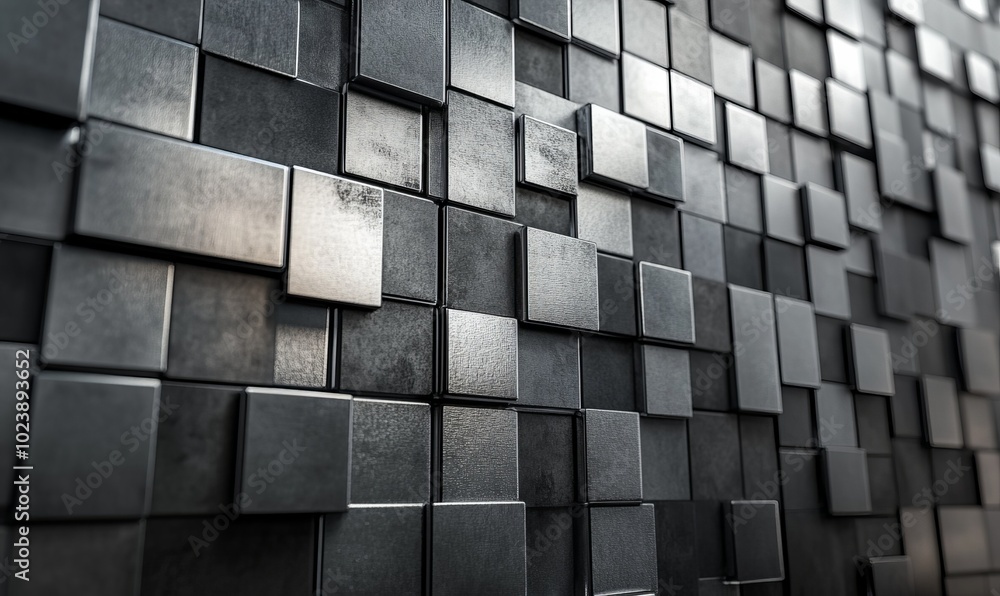 Poster a series of silver squares that are arranged in a pattern