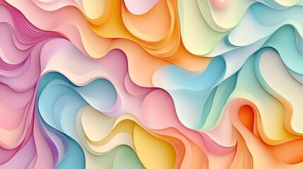 Fototapeta premium Abstract, wavy background in pastel colors, vector illustration
