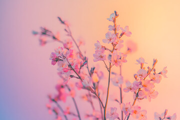 Obraz premium Soft Pastel Floral Arrangement with Delicate Blossoms in a Gentle Color Palette