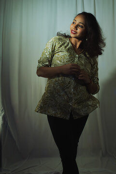 Fashion photoshoot indoors.