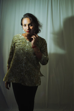 Fashion photoshoot indoors.