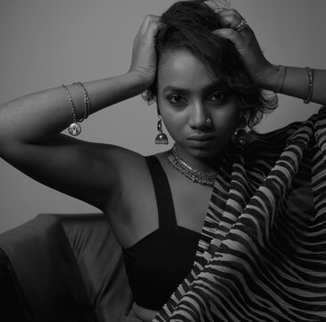 Fashion photoshoot indoors.