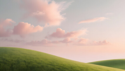 Fototapeta premium Rolling hill under sunset.