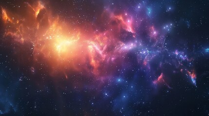 Beautiful space background with a nebula, shining stars, and cosmic stardust