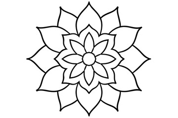 Traditional mandala vector line art