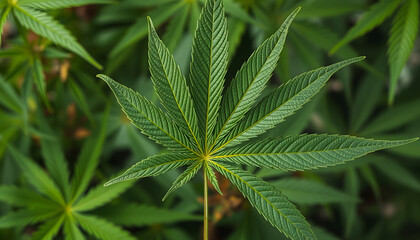 background from the Marijuana leaf. design pattern artwork isolated with white highlights, png