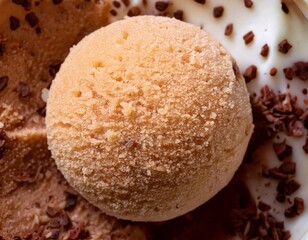 top view of ice cream with interesting colors and textures.