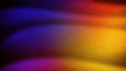 An abstract 4K gradient featuring rich transitions between blue, purple, red, and yellow hues with a grainy texture. Perfect for vibrant backgrounds, digital art, and creative designs