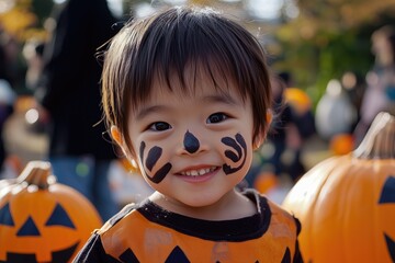 Smiling Kids Trick-or-Treating for Halloween Fun