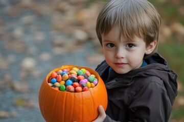 Smiling Kids Trick-or-Treating for Halloween Fun