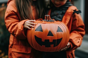 Smiling Kids Trick-or-Treating for Halloween Fun