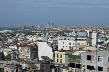 Fototapeta premium Istanbul cityscape with sea view in april 2024