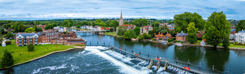 Aerial view of Marlow,a town and civil parish within the Unitary Authority of Buckinghamshire,...