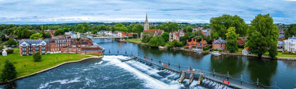 Aerial view of Marlow,a town and civil parish within the Unitary Authority of Buckinghamshire, England