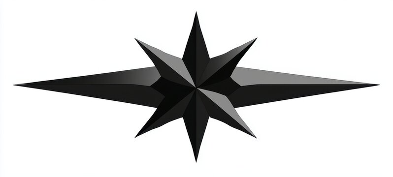 A basic, clean illustration of a throwing star, shuriken with sharp, symmetrical edges and a simple, flat design, rendered in a solid black against white
