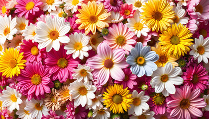 Fototapeta premium Mixed flower pattern isolated with white highlights, png