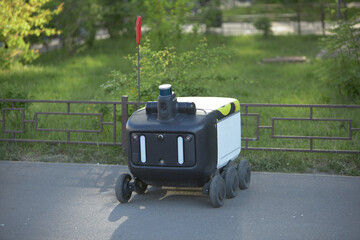 Autonomous delivery robot on city street