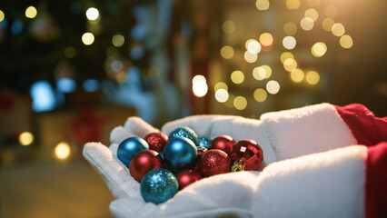 santa Claus with Christmas baubles