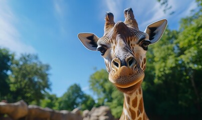 Naklejka premium A portrait of a giraffe