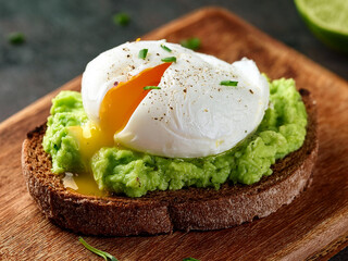 A visually appealing dish of eggs on toast, enhanced with avocado and chives,  perfect for a nutritious meal.