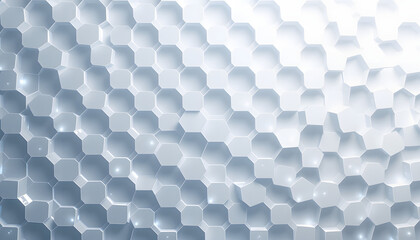 Abstract design element with geometric background of hexagons shape pattern isolated with white highlights, png