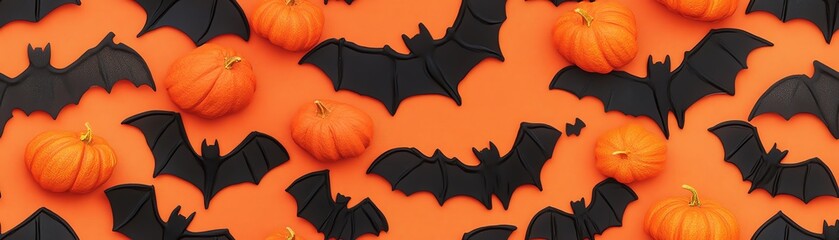 Tiny bats with pumpkins