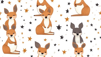Naklejka premium Cute fawn seamless pattern