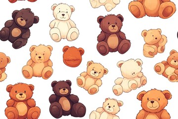 Obraz premium Cute teddy bear pattern background