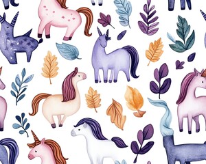 Watercolor unicorns