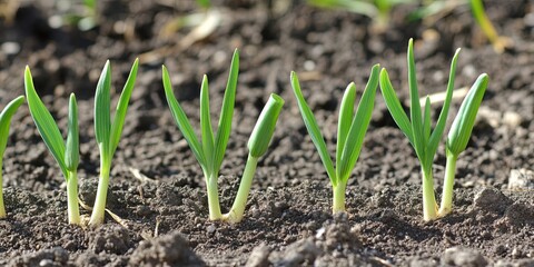 fresh garlic growing