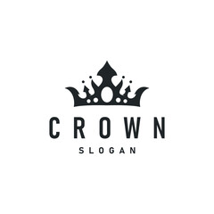 Crown logo design simple beautiful luxury jewelry king and queen princess royal templet illustration
