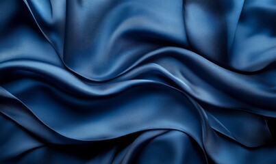 Obraz premium Abstract blue background with layers of silk folded drapery