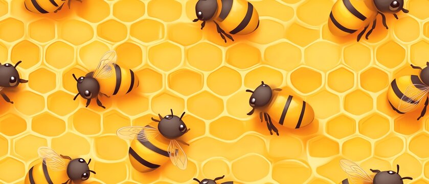 Honeycomb with bees