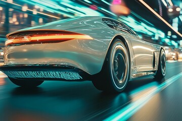 Autonomous cars with adaptive cruise control technology, featuring driver assistance systems for enhanced safety and modern vehicle innovation