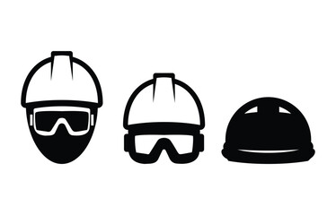 Construction Helmet Icons for Safety Awareness