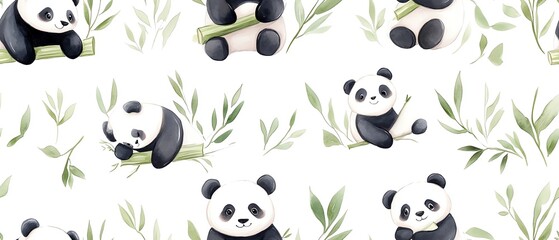 Cute panda bear pattern