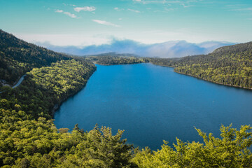 Overhead Jordan Pond in Acadia National Park 