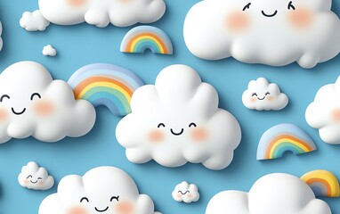 Cute Clouds with Rainbows