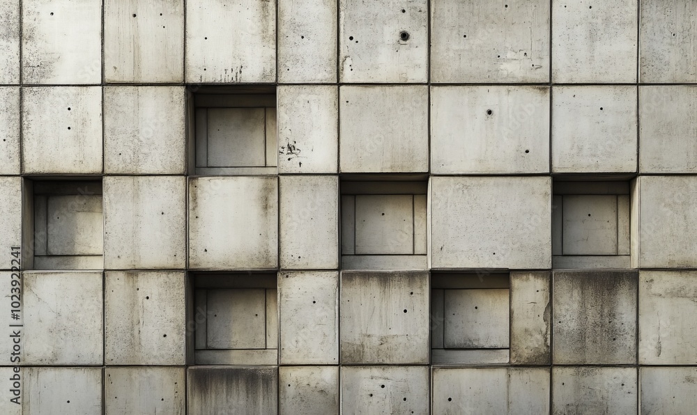 Poster a wall with a pattern of squares and rectangles