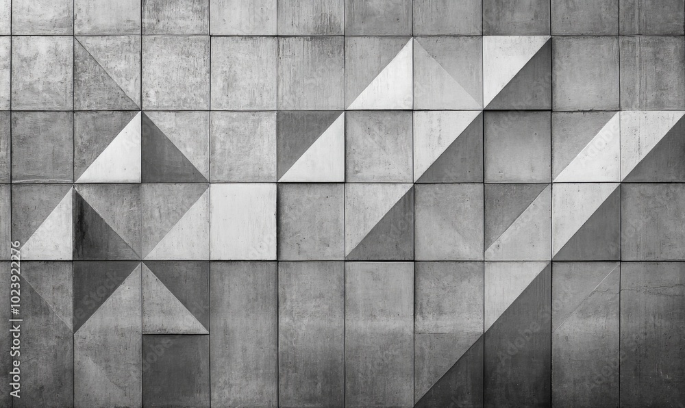 Poster a wall with a pattern of squares and triangles