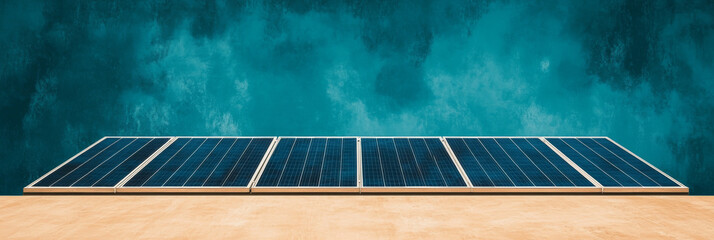 Solar panels against a blue sky, ready to capture energy.
