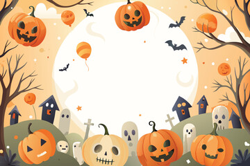 Halloween Pumpkin Spooky Night Background Design