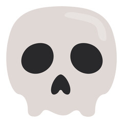 Naklejka premium Flat icon of skull isolated on white background.