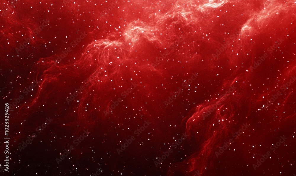 Poster abstract background with red space nebula