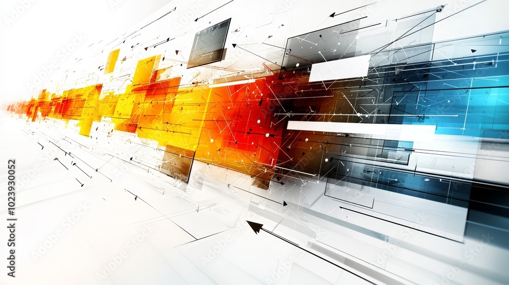 Poster dynamic 3d infographic with arrows and shapes
