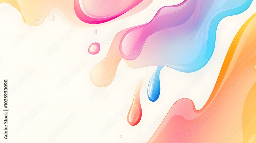 Aufkleber 2. a vibrant composition of flowing banner drops in various pastel shades, gracefully cascading down