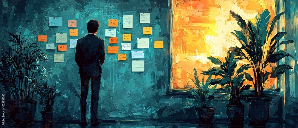 Poster creative team brainstorming session with notes