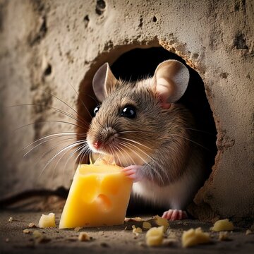 Rat&oacute;n comiendo queso